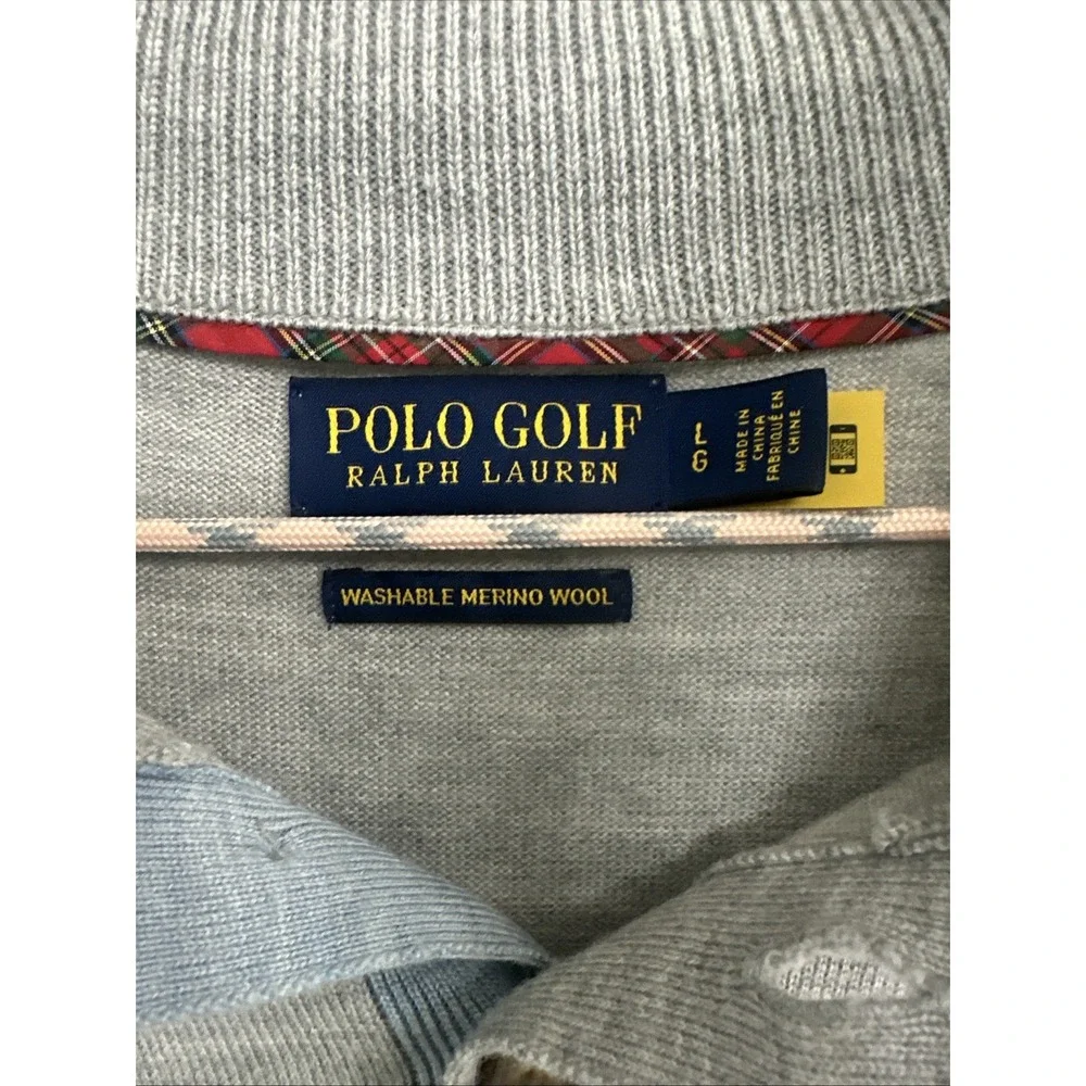 Polo‎ Golf Ralph Lauren Men Size Large Merino Wool Mockneck Sweater Gray *READ*